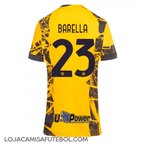 Camisa de Futebol Inter Milan Nicolo Barella #23 Equipamento Alternativo Mulheres 2024-25 Manga Curta